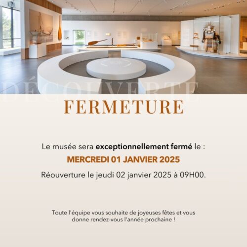 Musée et jardins fermés le mercredi 1er janvier 2025